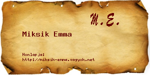 Miksik Emma névjegykártya